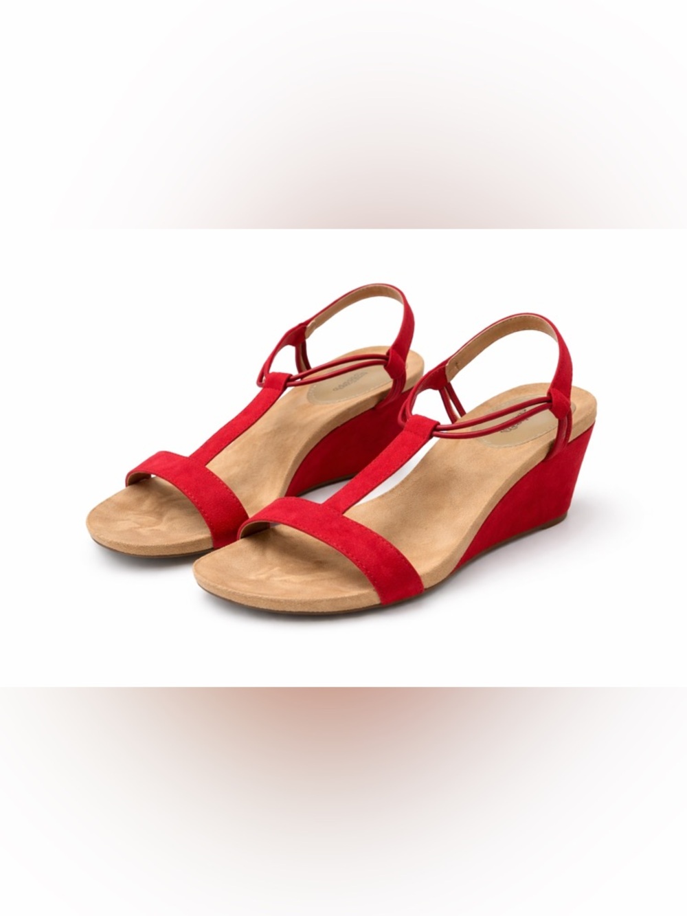 Style & Co Mulan Red T-Strap Wedge Sandals Size 6.5M